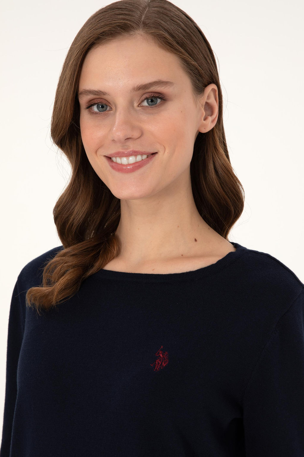 Женский темно-синий свитер с круглым вырезом Неожиданная скидка в корзине - U.s. polo assn фото 2