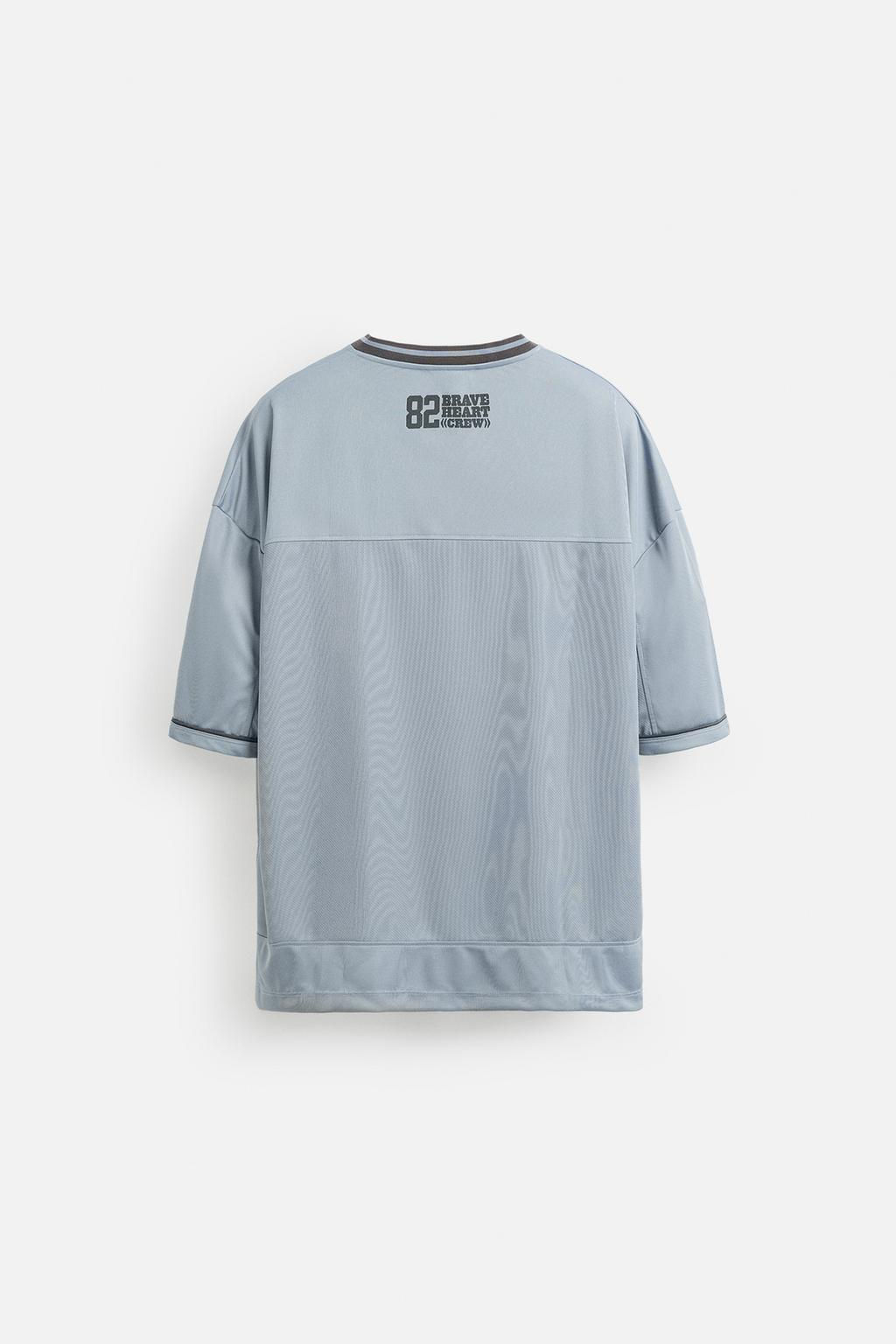 VARSITY TEXTURED T-SHIRT - Zara фото 9