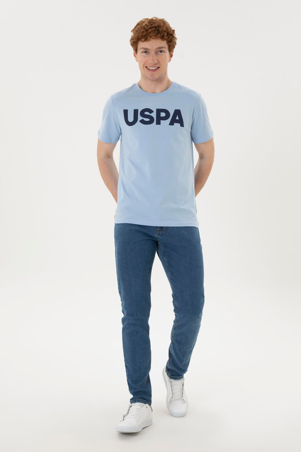 Мужская голубая базовая футболка Неожиданная скидка в корзине - U.s. polo assn фото 4