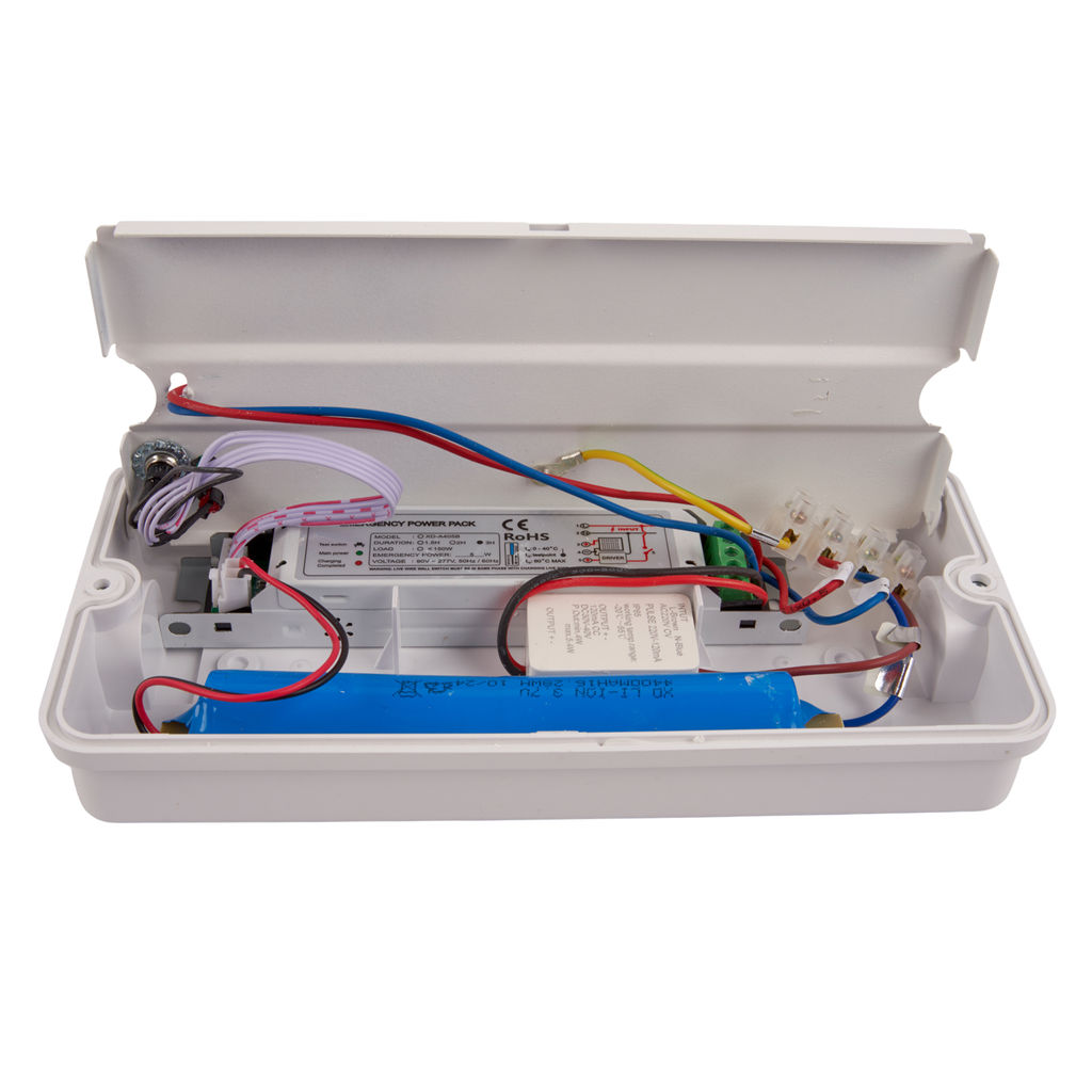 ULW-K25B 6W/4000K/EMG IP65 WHITE Светильник светодиодный влагозащищенный с БАП. Белый свет (4000K). 660Лм. Размер 220*105*50мм. Корпус белый. ТМ Uniel
