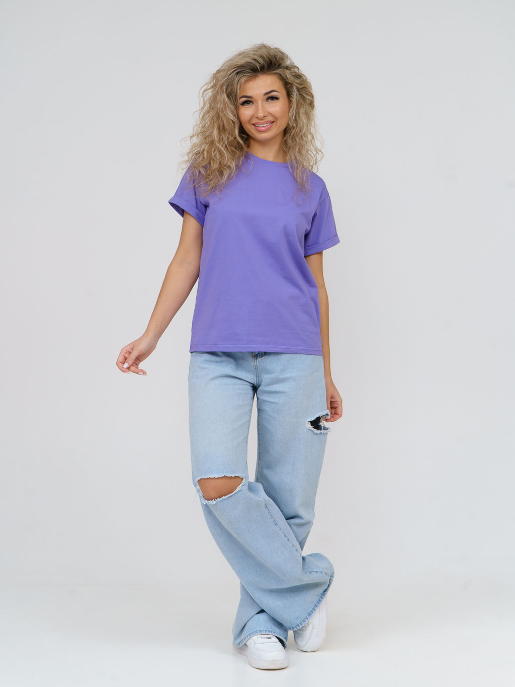 Футболка Хлопок 95%, лайкра 5% Классика аква - Ивассорти фото 83