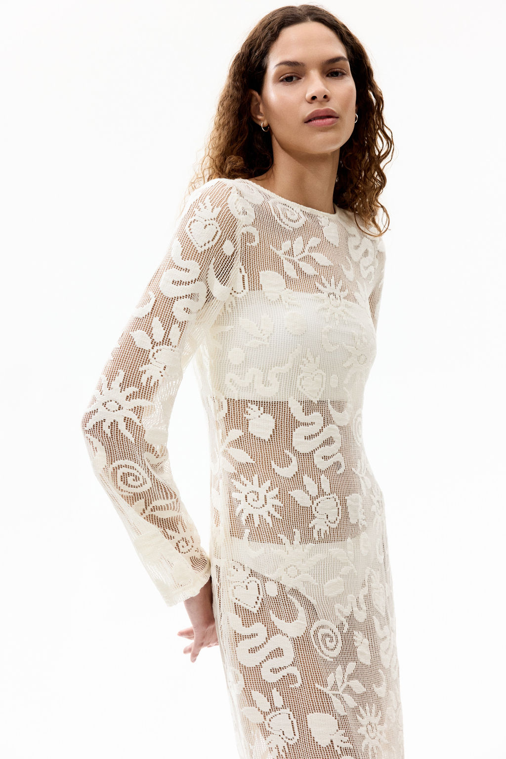 Vestido de rejilla con motivos decorativos - H&m фото 2