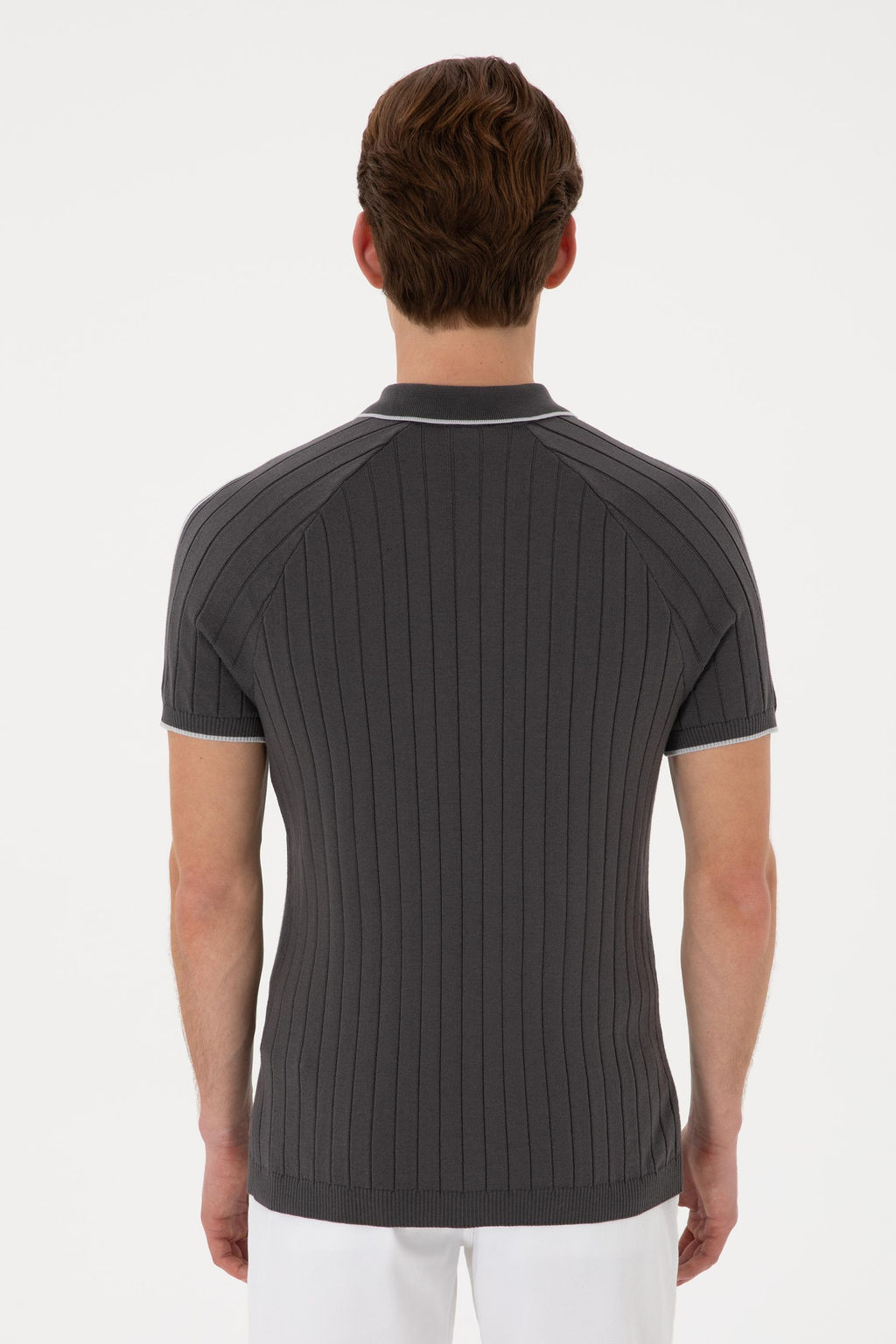 Erkek Slim Fit Bisiklet Yaka Antrasit Ti__rt - U.s. polo assn фото 5