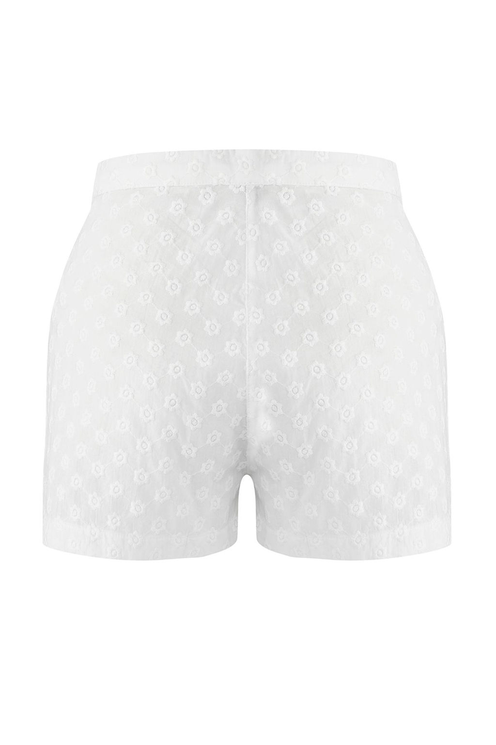 TRENDYOLMILLA Beyaz Dokuma Brode Plaj Sort TBESS25SR00012  фото 6