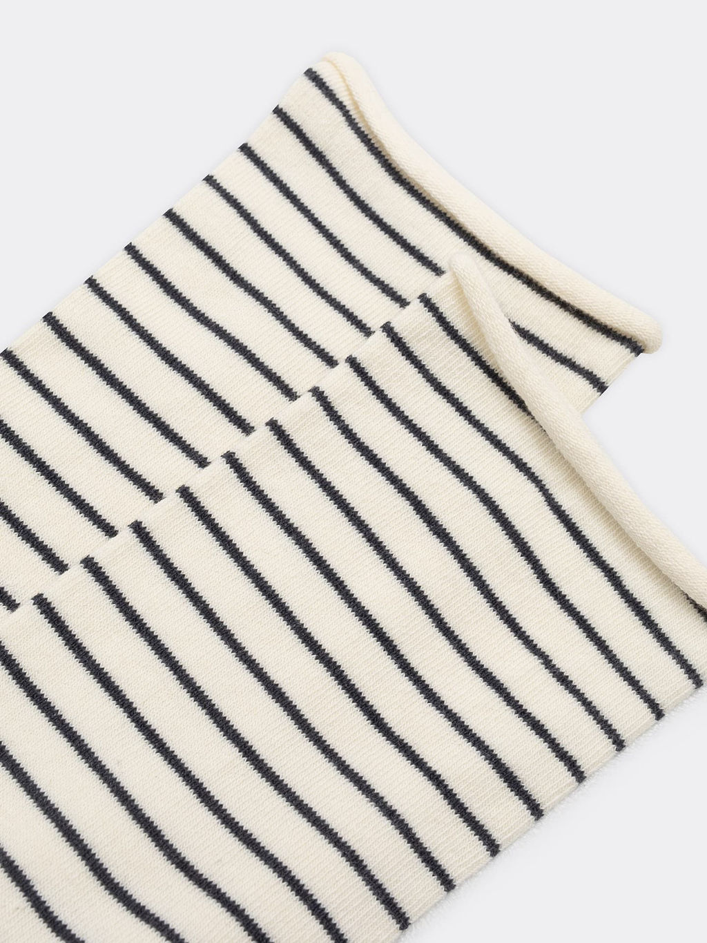 Цена за 5 пар! Высокие женские носки без резинки кремового цвета в полосочку кремовый 245K-2039