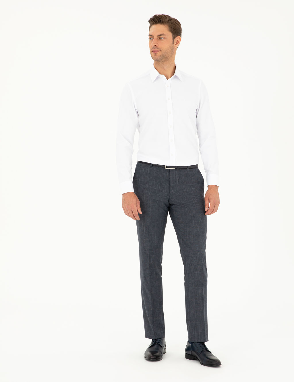 Beyaz Slim Fit Arm_rl_ Uzun Kollu G_mlek