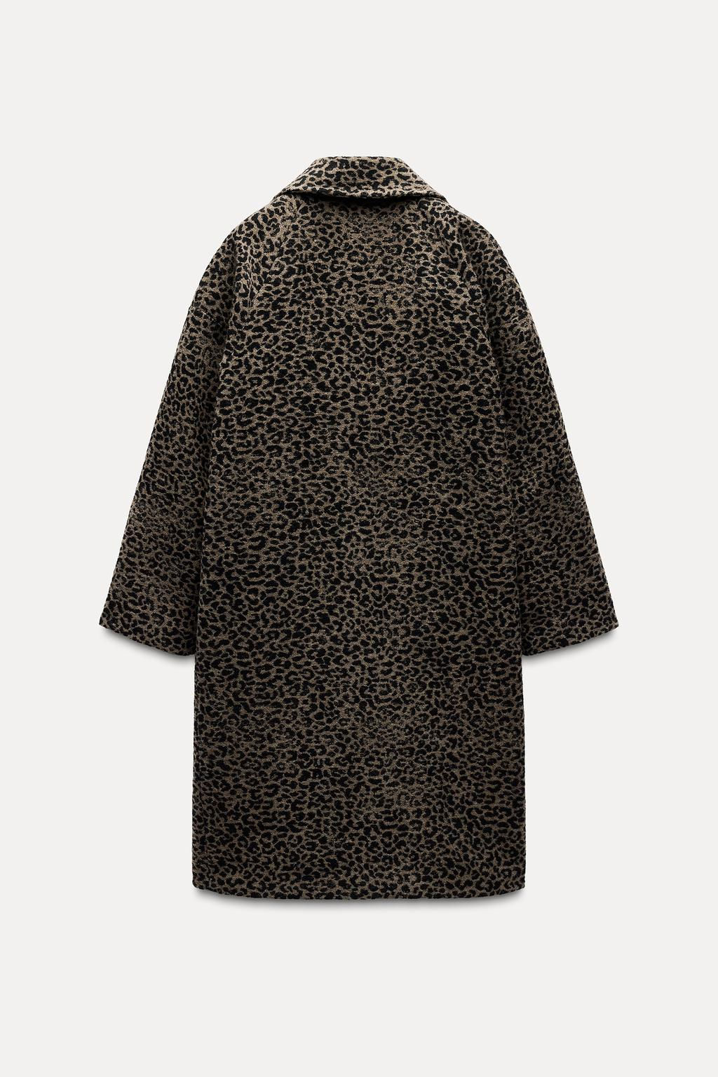 ANIMAL PRINT WOOL BLEND COAT ZW COLLECTION - Zara фото 4