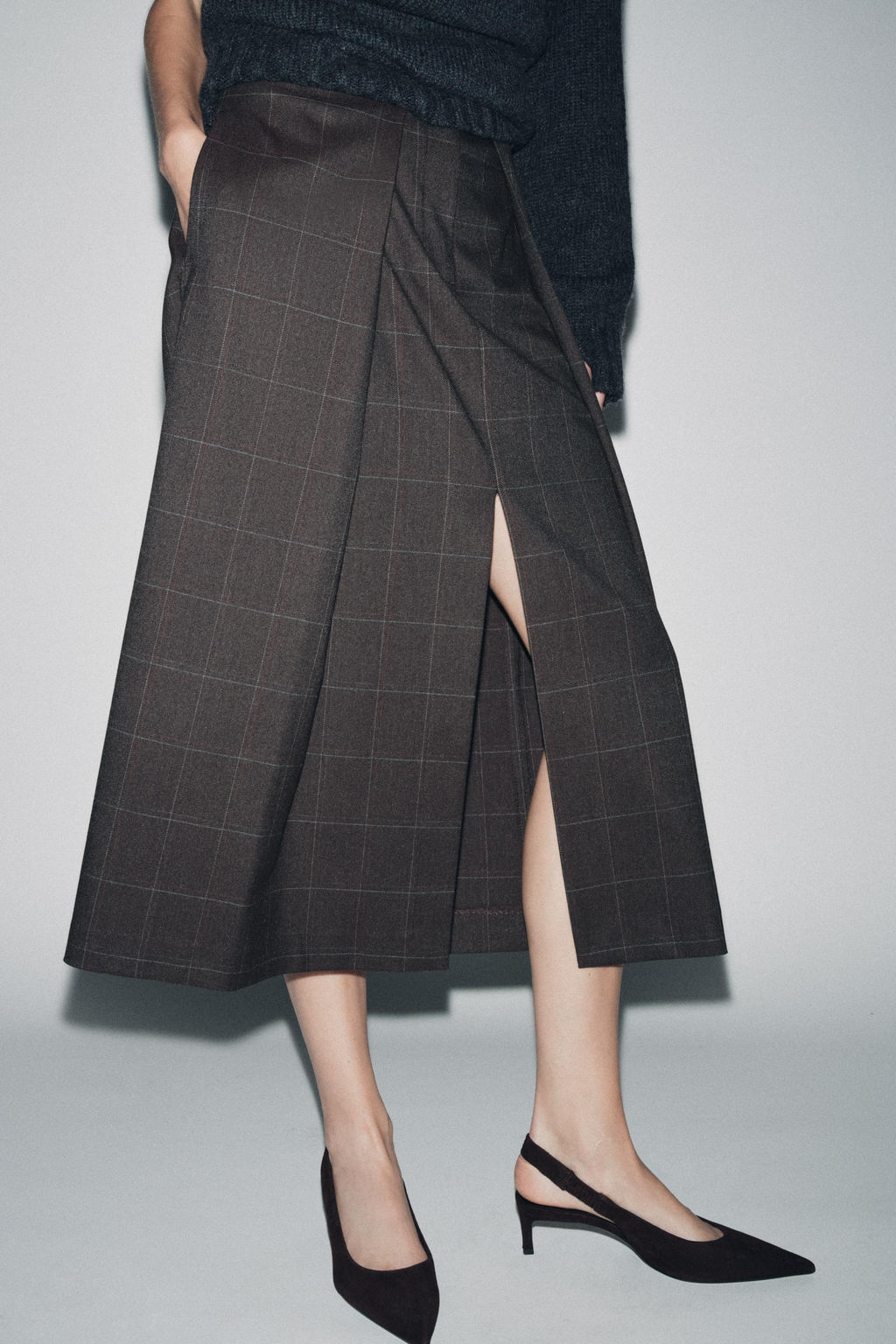 ZW COLLECTION PLEATED CHECK SKIRT - Zara фото 2