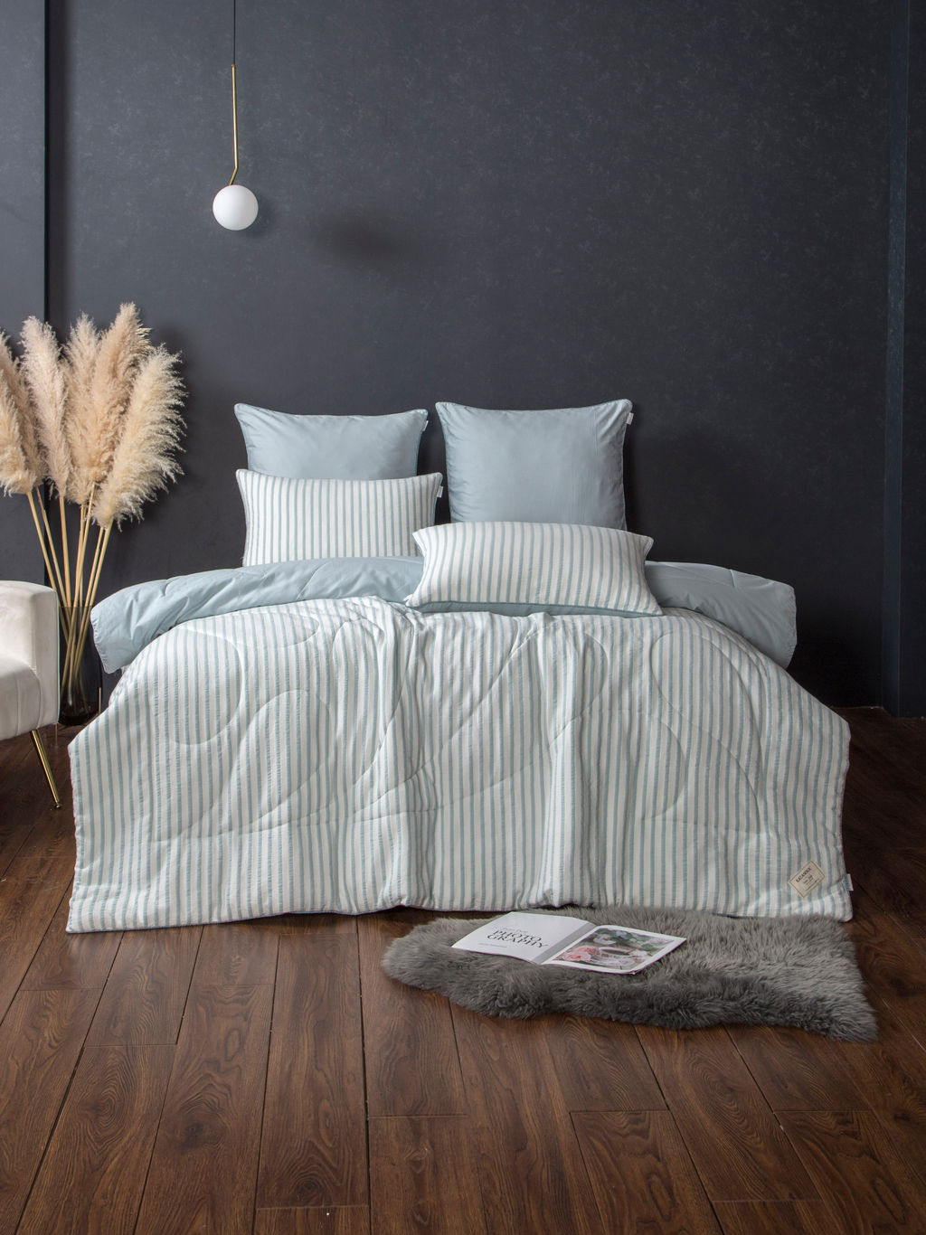 Stripe Muslin (голубое серебро) комплект - Kazanov.a. фото 4