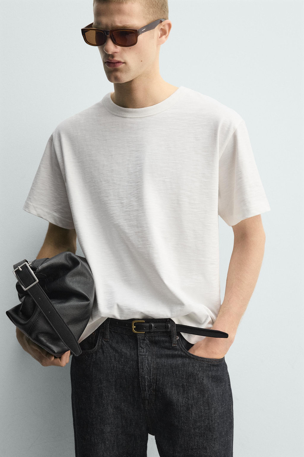 CAMISETA RELAXED FIT ESTRUCTURA FLAM? / Blanco - Zara фото 5