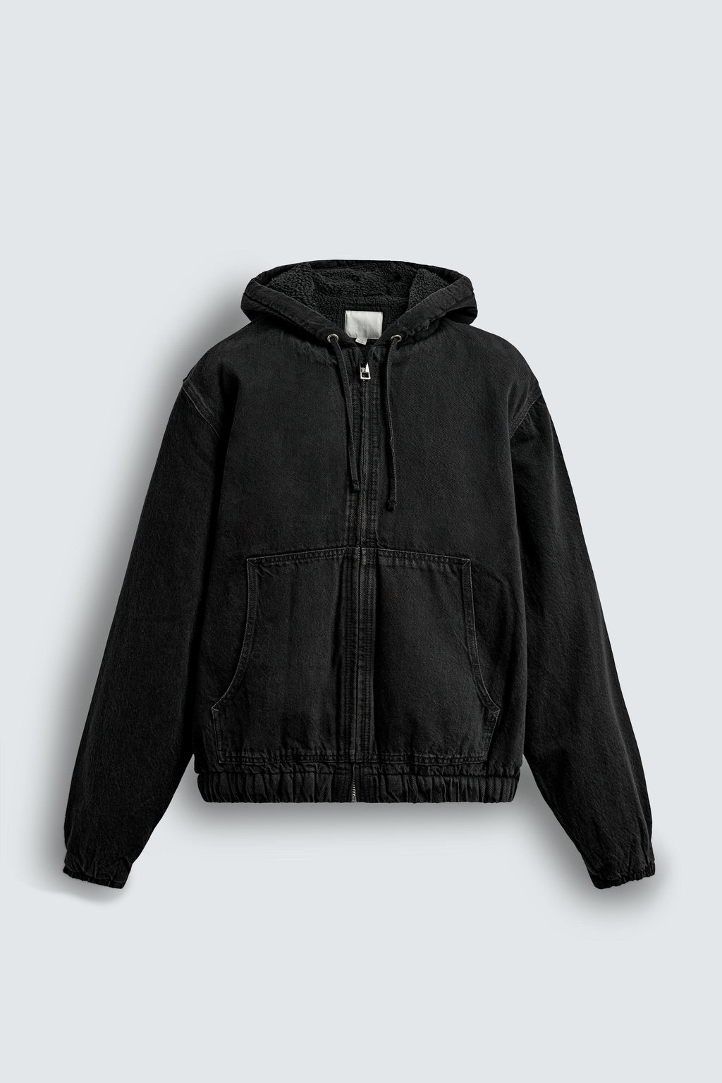 DENIM JACKET WITH FAUX SHEARLING HOODIE - Zara фото 6
