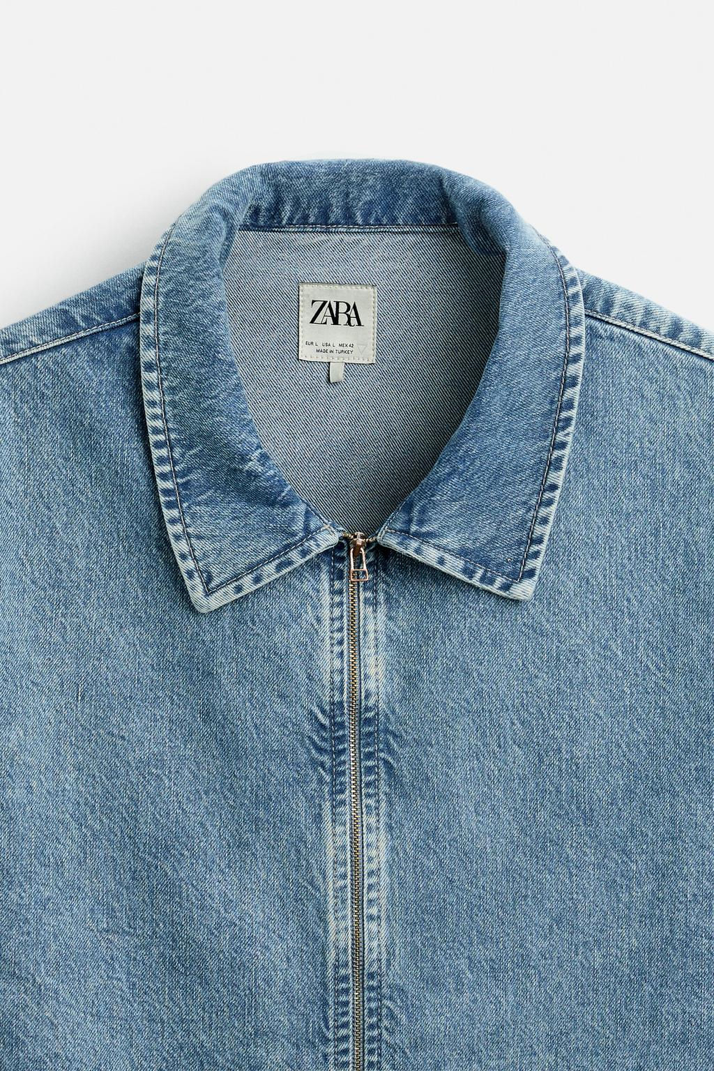 ZIPPED DENIM SHIRT - Zara фото 8