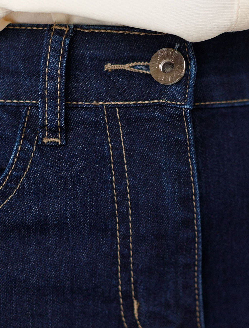 Джинсы Vilatte клеш из денима темно-синий  фото 5