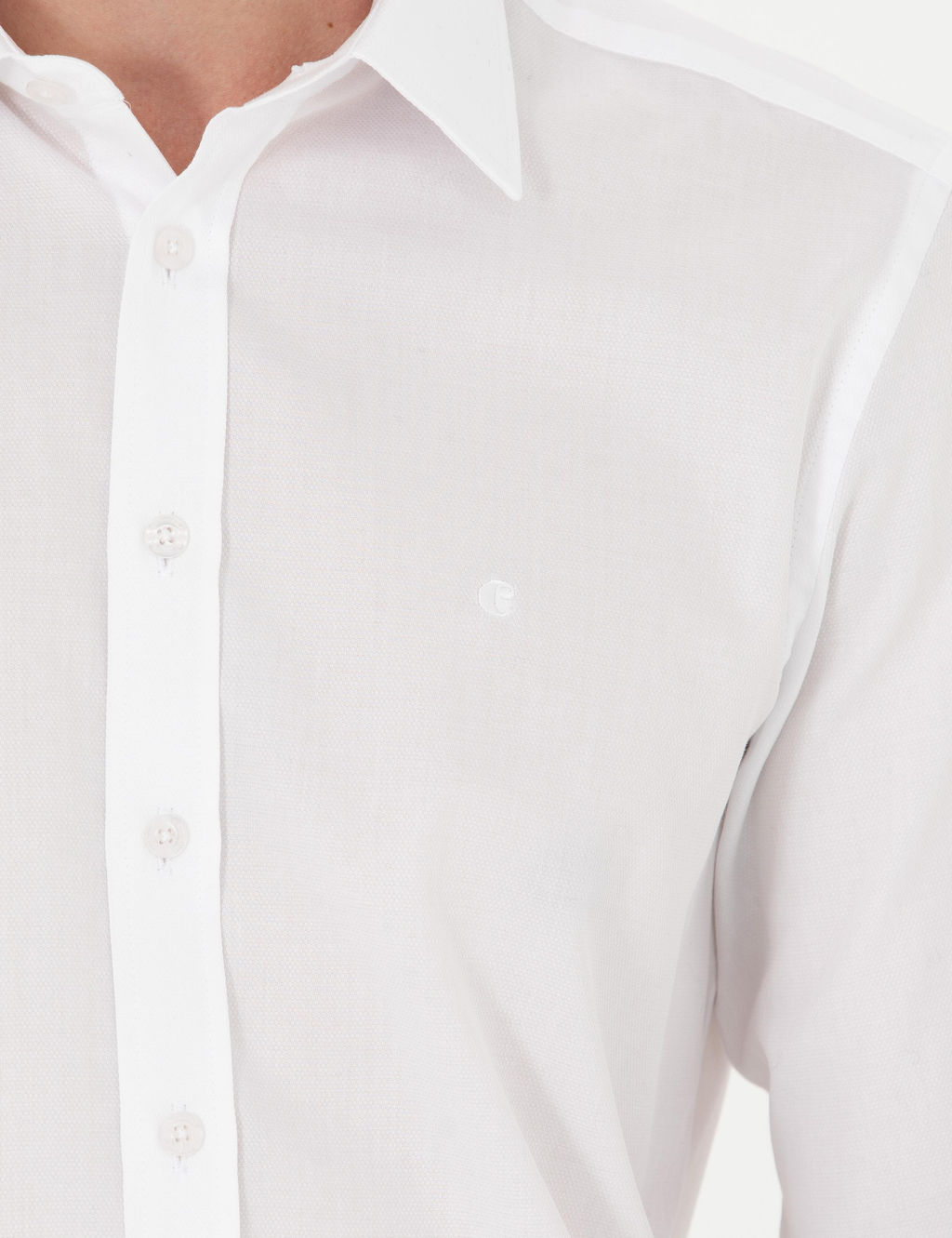 Белая приталенная рубашка с длинным рукавом - Cacharel фото 7