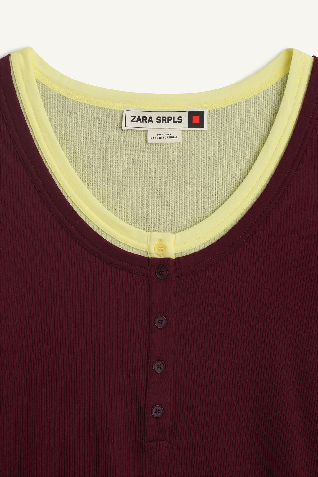 CTTN DBL TSHRT 16 / Burgundy - Zara фото 3