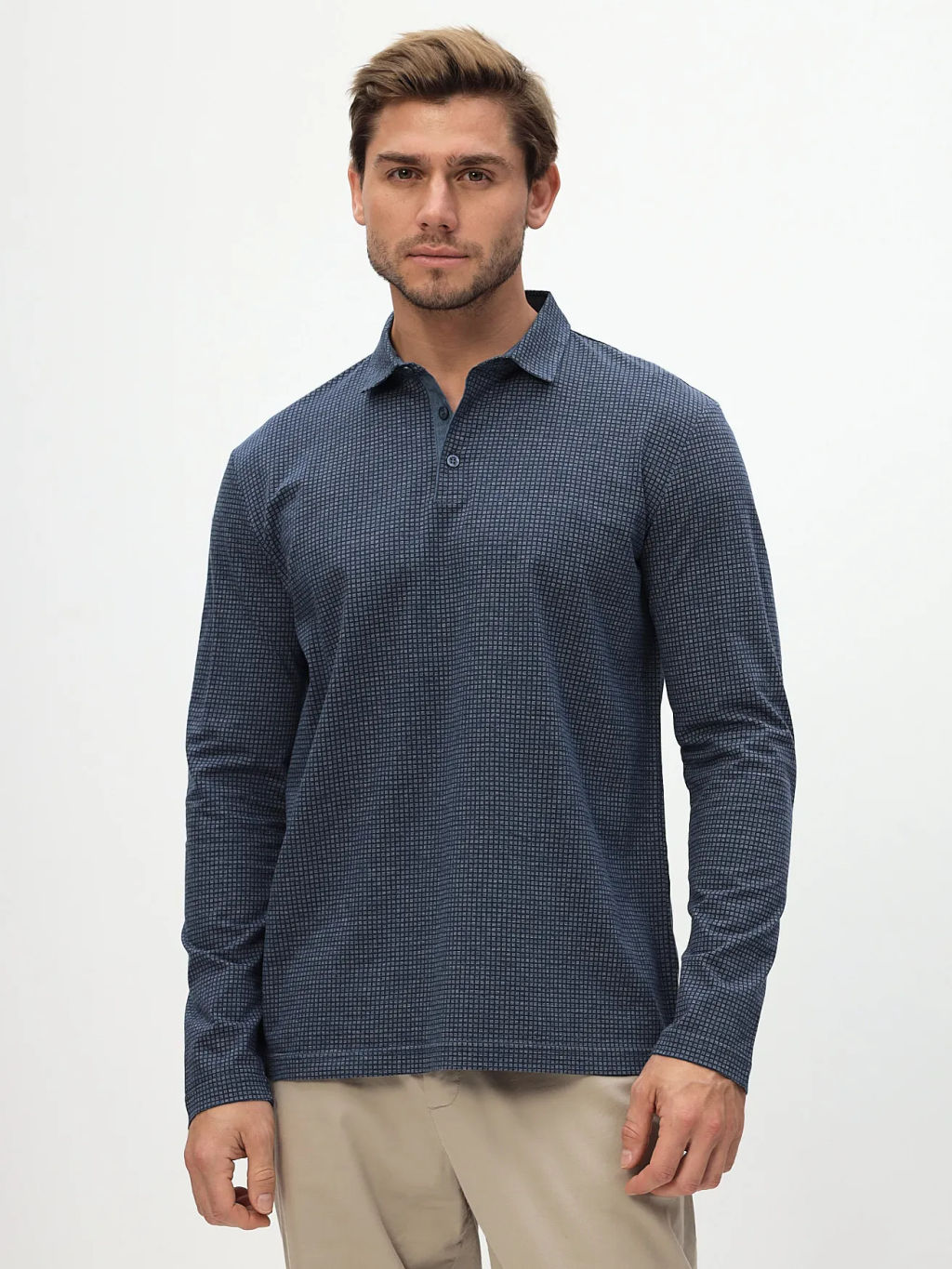 Джемпер мужской с воротником поло GREG G155-TD1246-LT6954 (синий)  фото 7