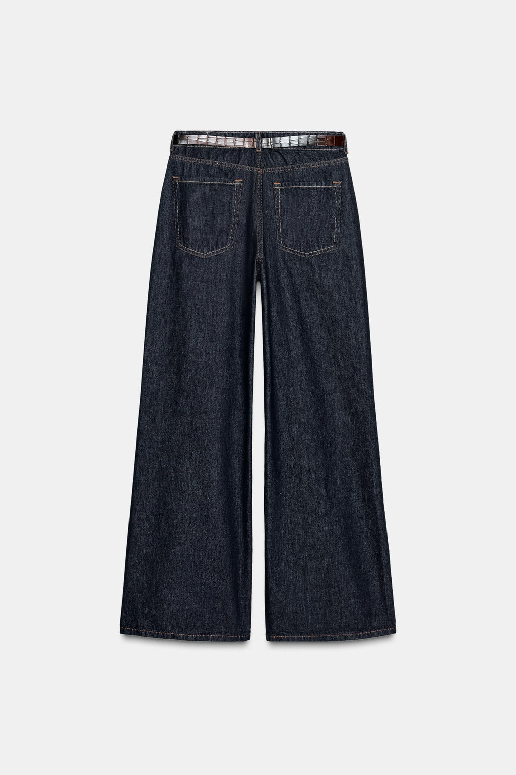 Z1975 HIGH-WAIST WIDE-LEG BELTED JEANS - Zara фото 3