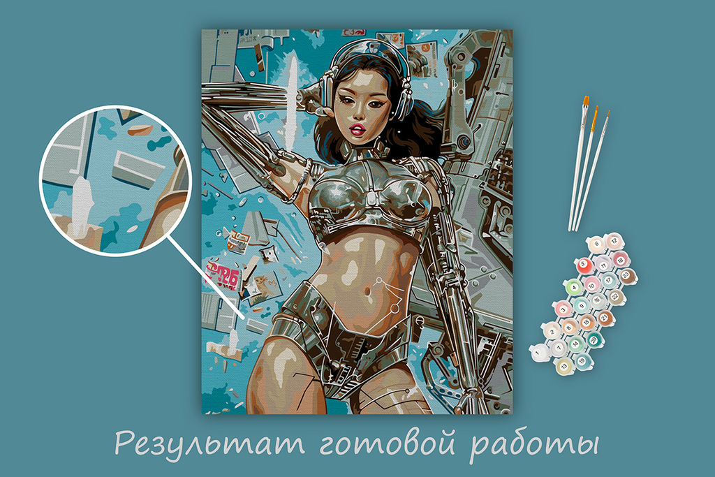 ФРЕЯ PNB/PL-333 Набор для раскрашивания по номерам 50 х 40 см Кибер-кореянка