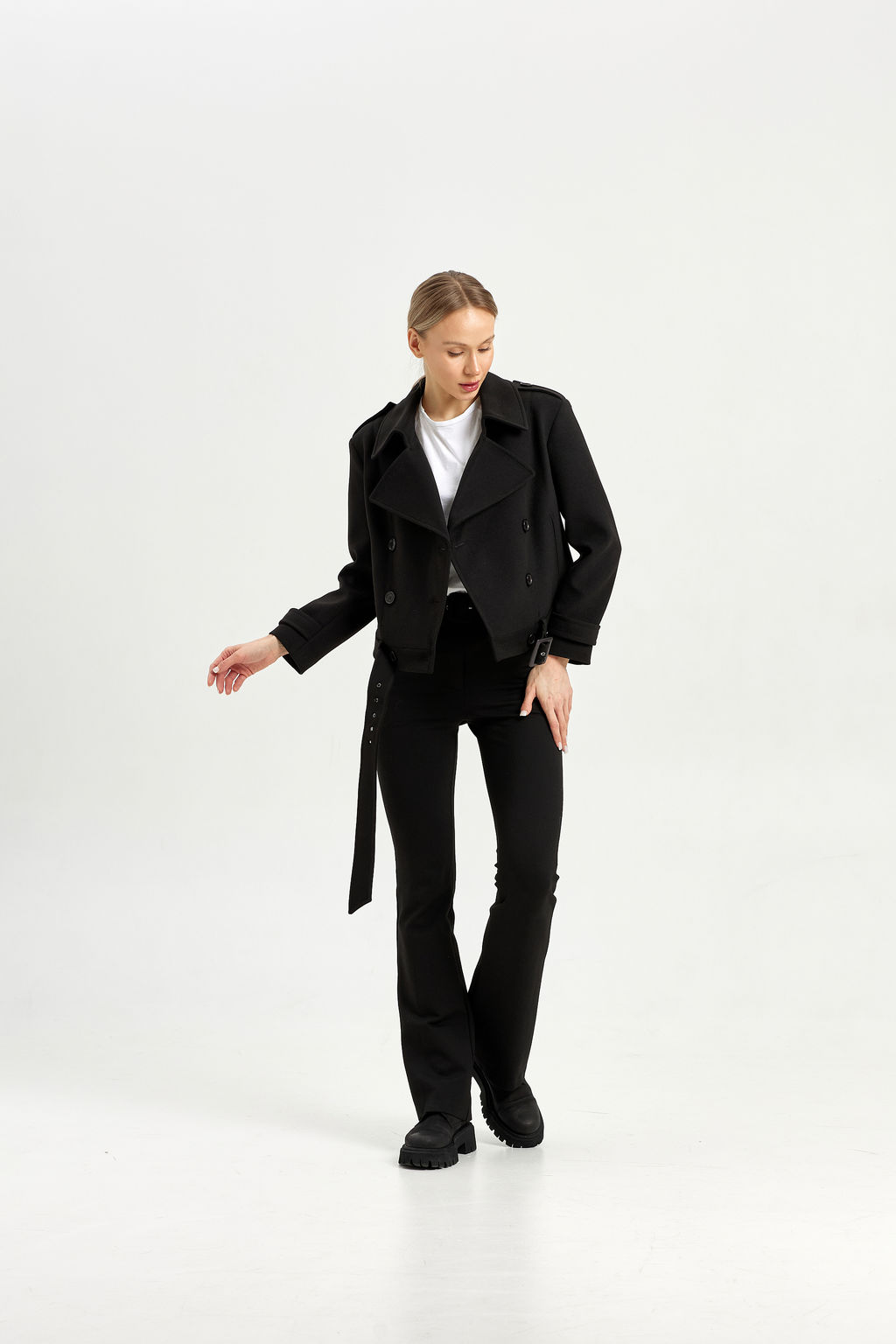 Полупальто женское демисезонное 25999 (пепельный/ёлочка) - Kankan фото 49