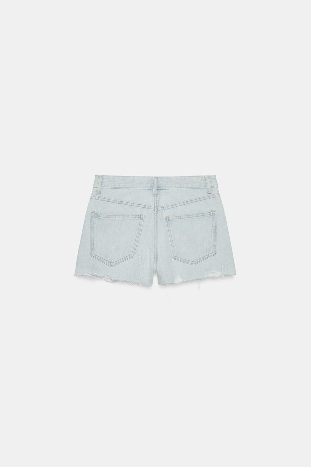 SHORTS DENIM TRF ROTOS TIRO MEDIO / Azul claro - Zara фото 5