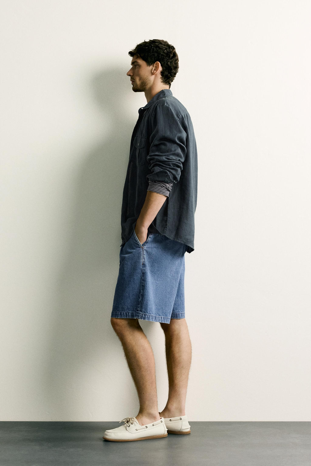 CAMISA RELAXED FIT 100% LINO / Marino - Zara фото 4