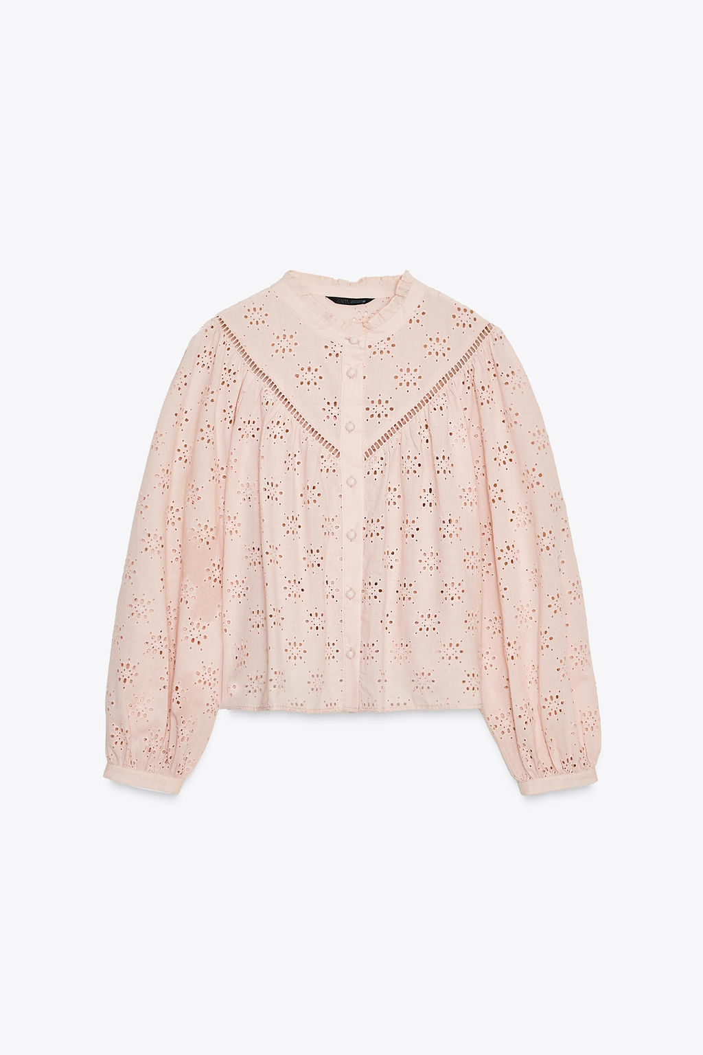 SHIRT WITH CUTWORK EMBROIDERY - Zara фото 6