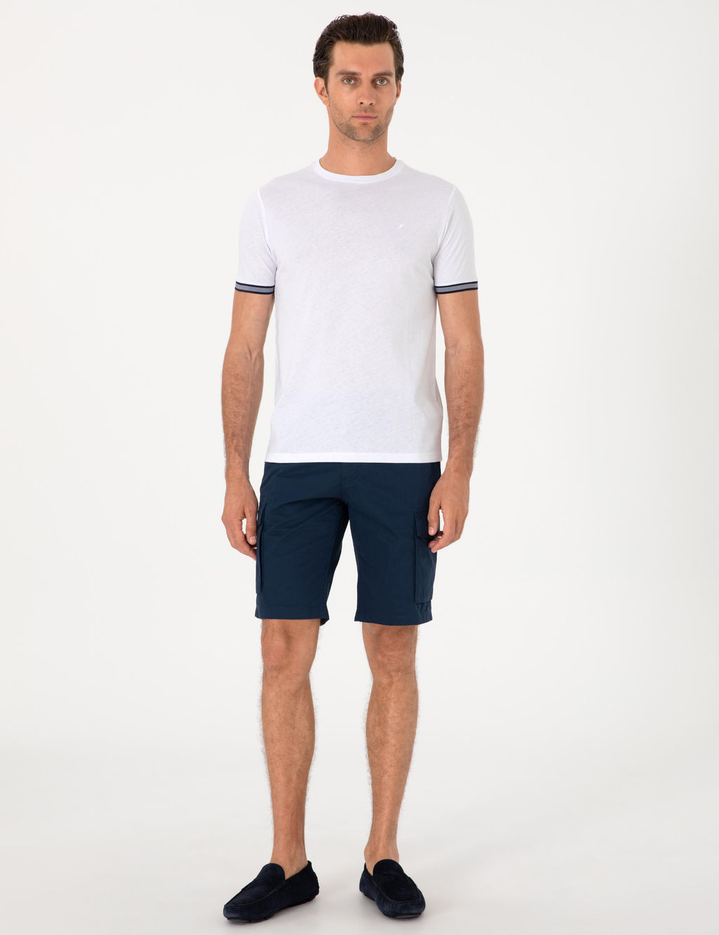 Beyaz Regular Fit %100 Pamuk Bisiklet Yaka T-shirt - Cacharel фото 4