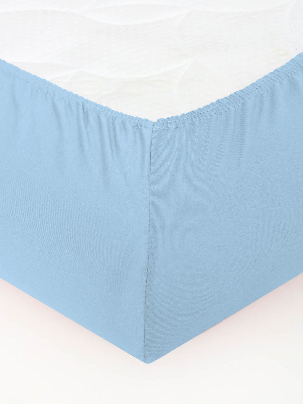Простыня трикотажная на резинке - Голубой 90х200х20