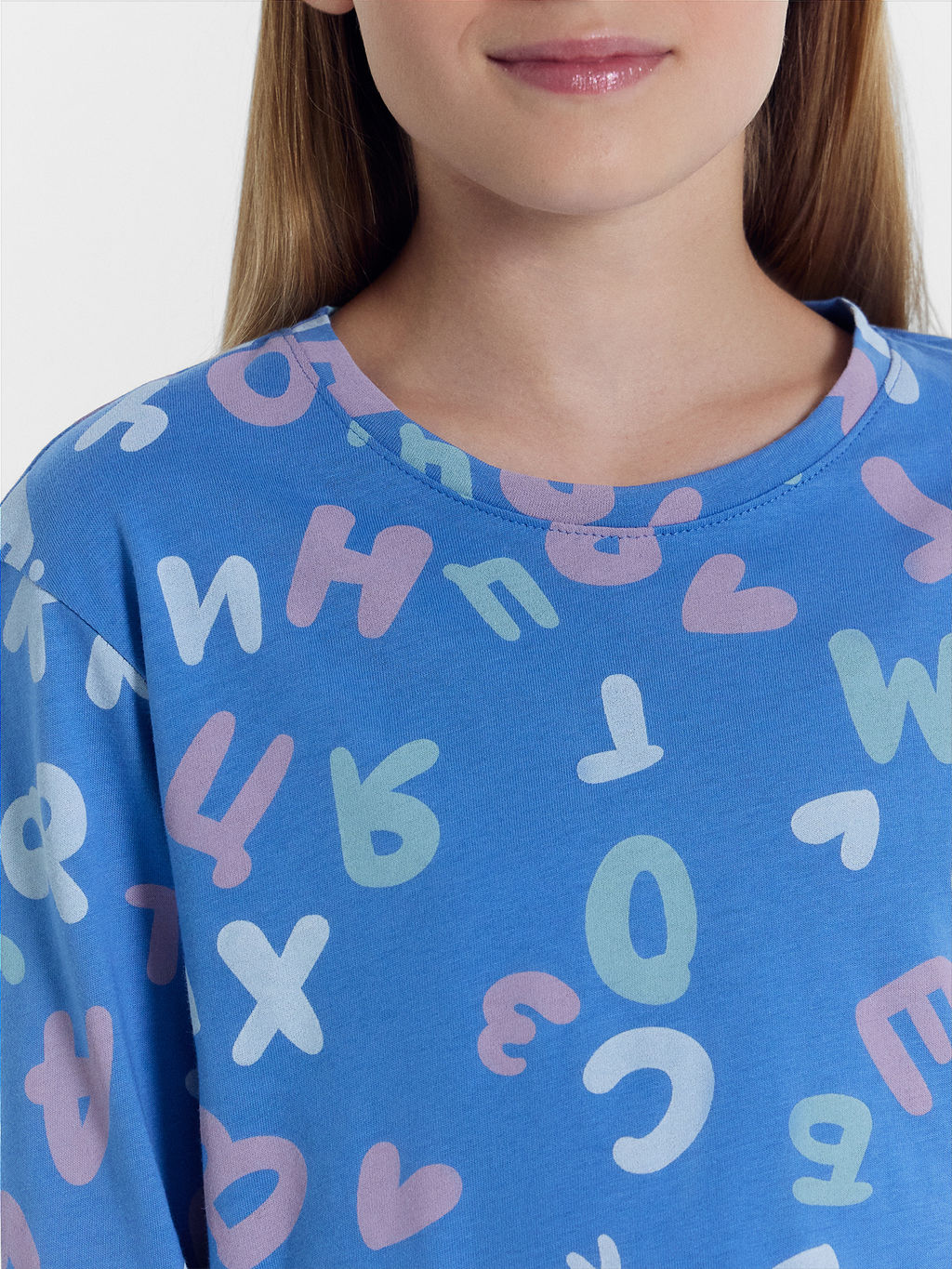 Комплект для девочек (джемпер, брюки) синий с алфавитом - Mark formelle фото 4