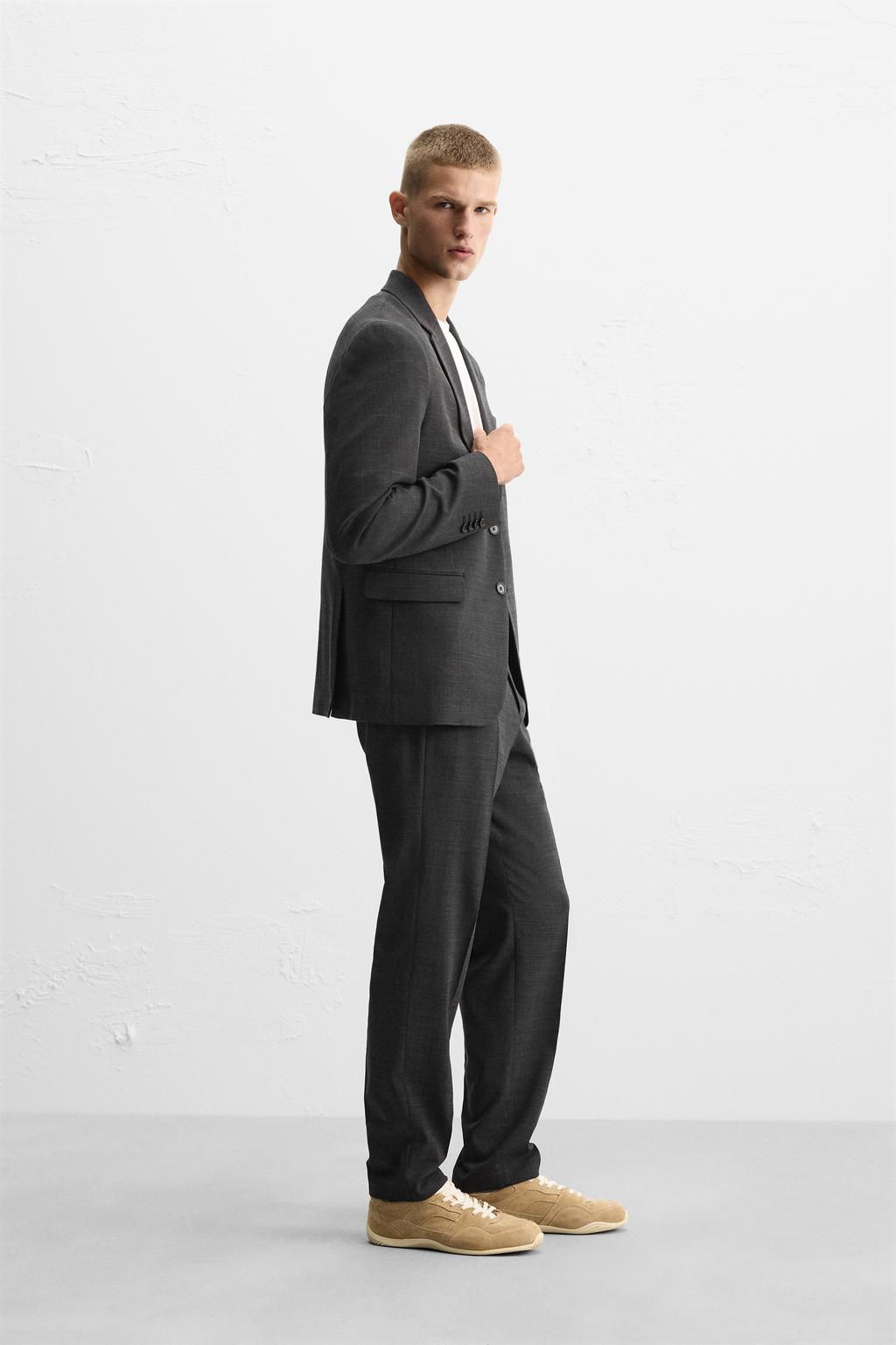 TEXTURED SUIT TROUSERS - Zara фото 4