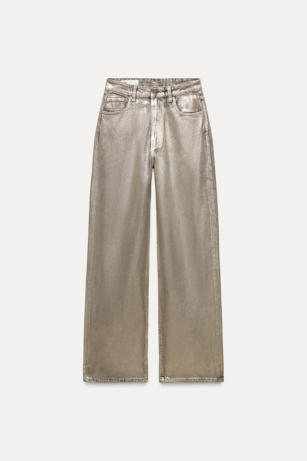 TRF LOOSE FOIL MID-WAIST JEANS - Zara фото 6
