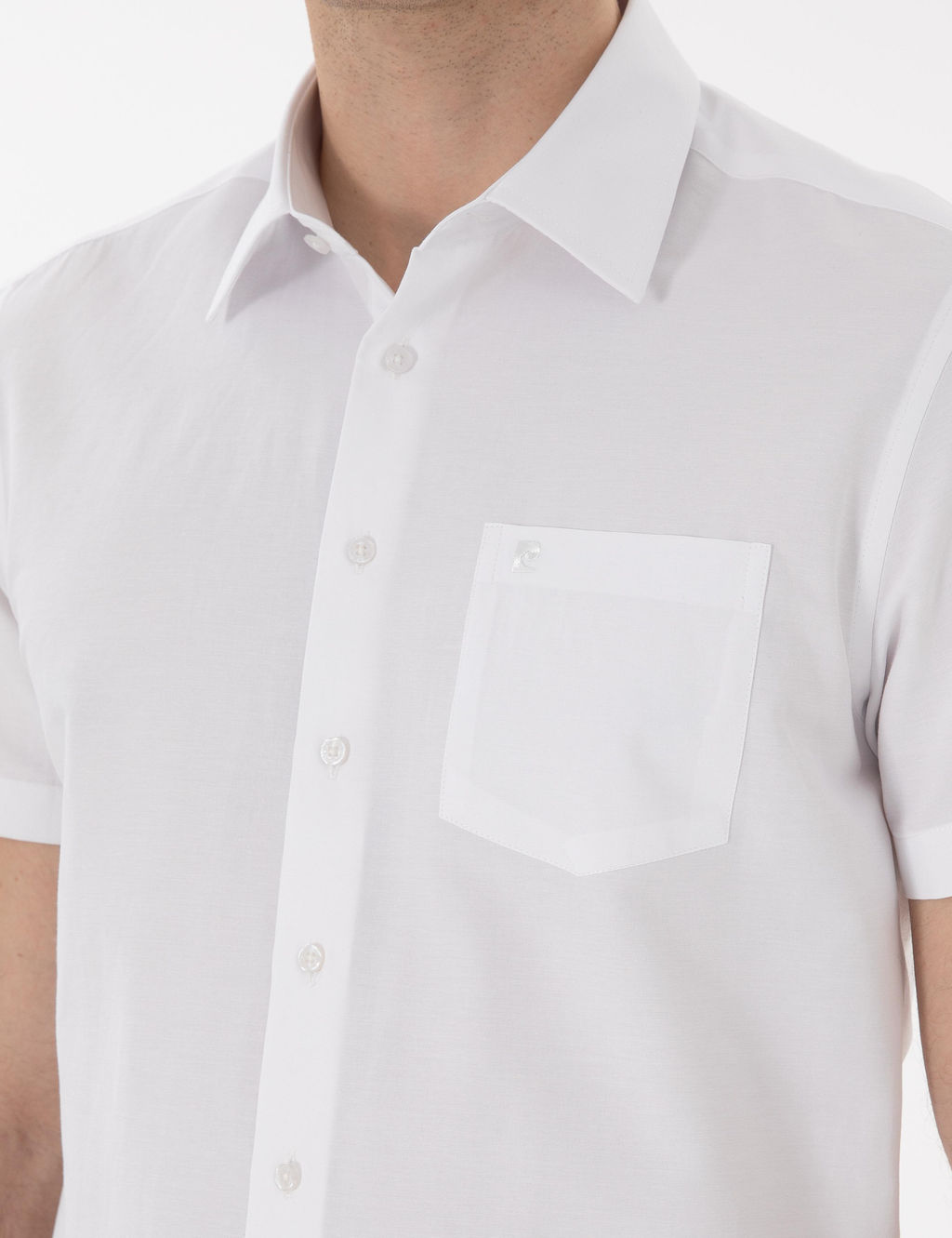Beyaz Basic Regular Fit K_sa Kollu Cepli G_mlek - Pierre cardin фото 7