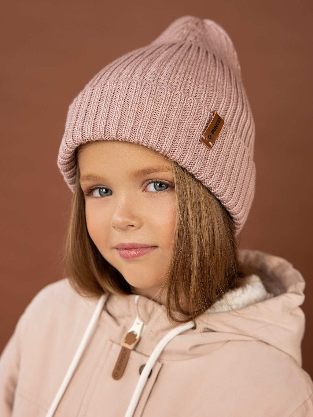 Шапка свечка из смесовой шерсти однослойная Пудра - Bungly фото 2