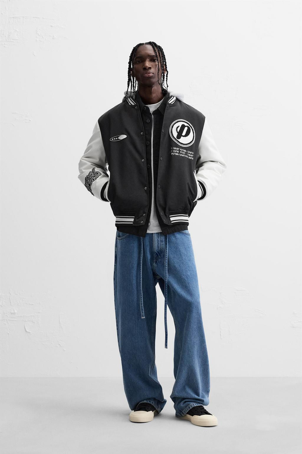 HOODED JACKET WITH PATCHES