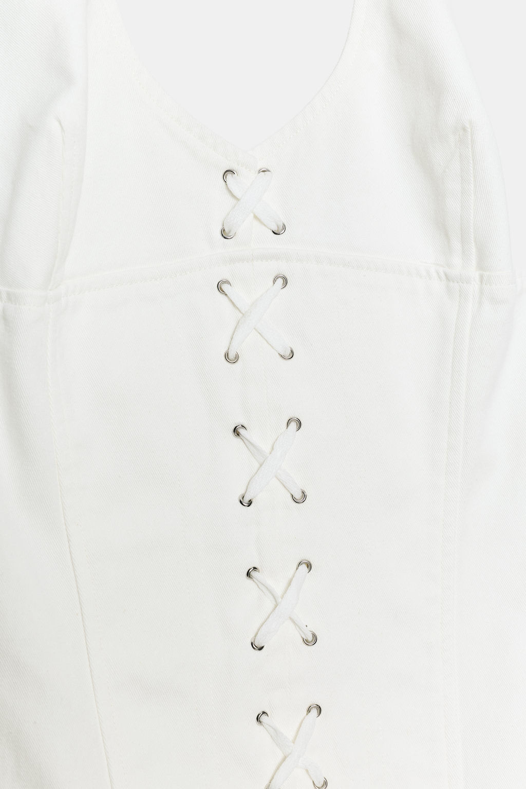 VESTIDO MINI HALTER CORDONES / Blanco roto - Zara фото 7