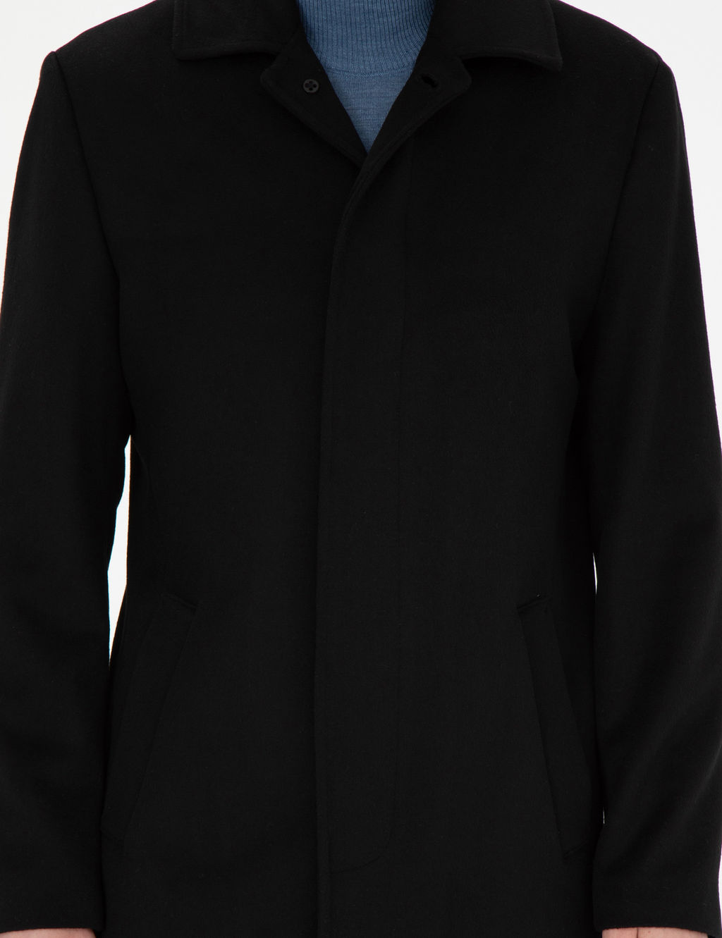 Siyah Y_n Kar___ml_ Slim Fit Ka_e Kaban