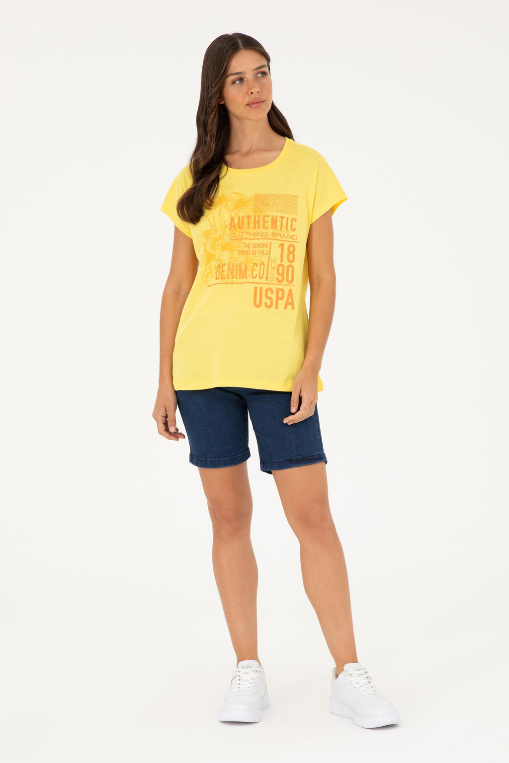 Женская желтая футболка - U.s. polo assn фото 4