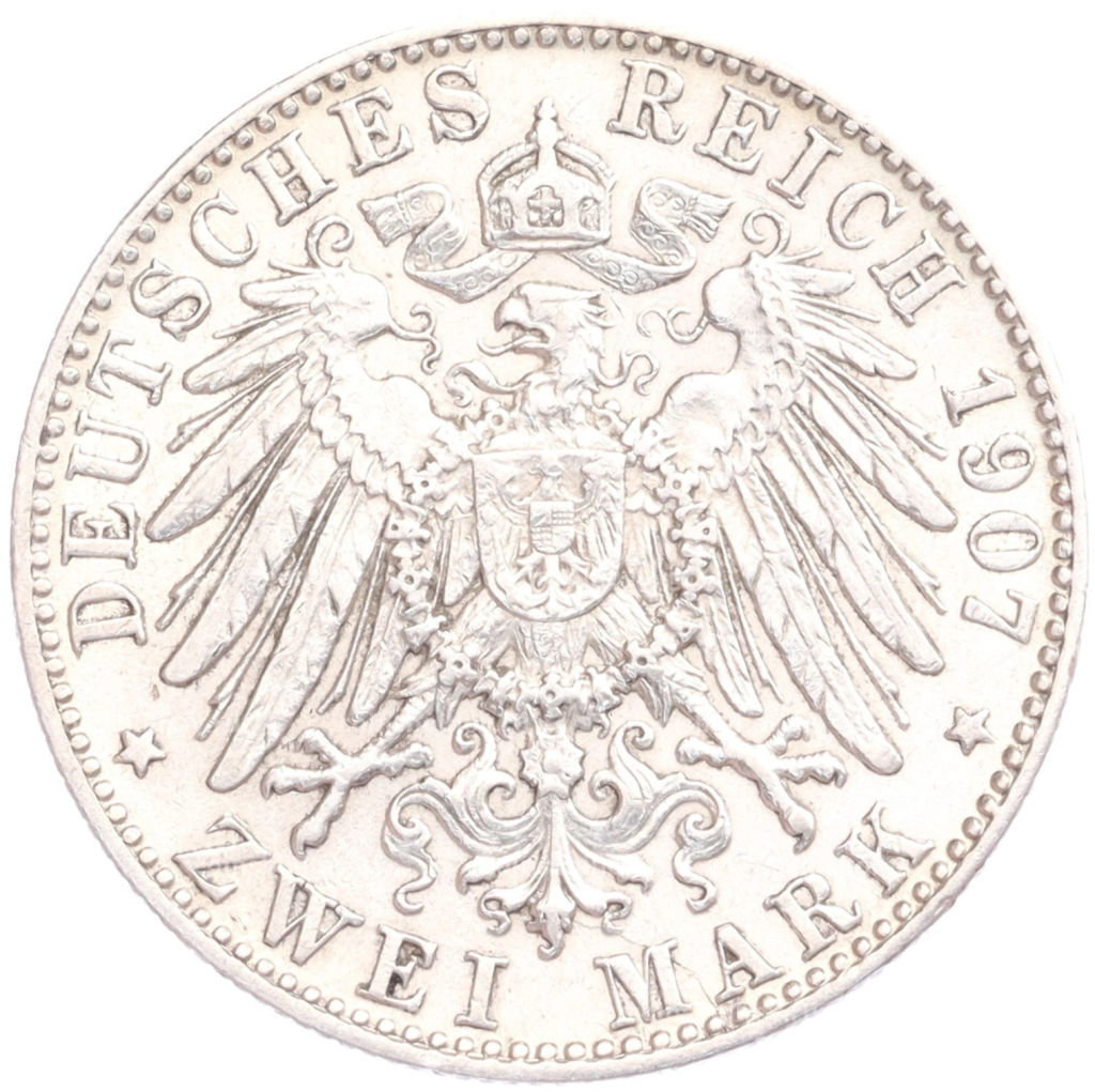 2 марки 1907 года D Германия (Бавария)