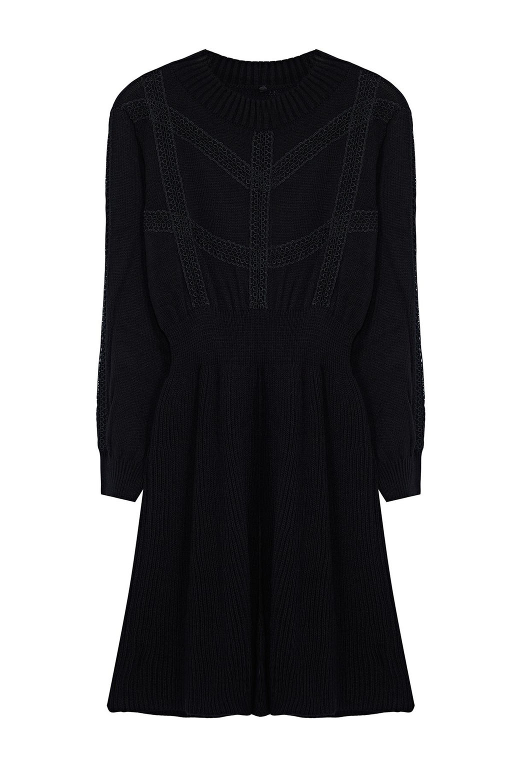 Siyah Orgu Detayl? Fitilli Triko Elbise TBBAW24AH00018 - Trendyolmilla фото 6