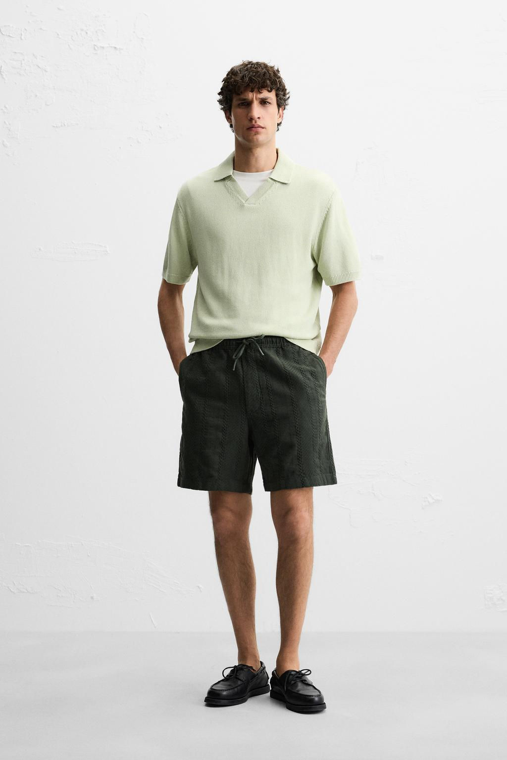 TEXTURED REGULAR FIT BERMUDA SHORTS - Zara фото 3