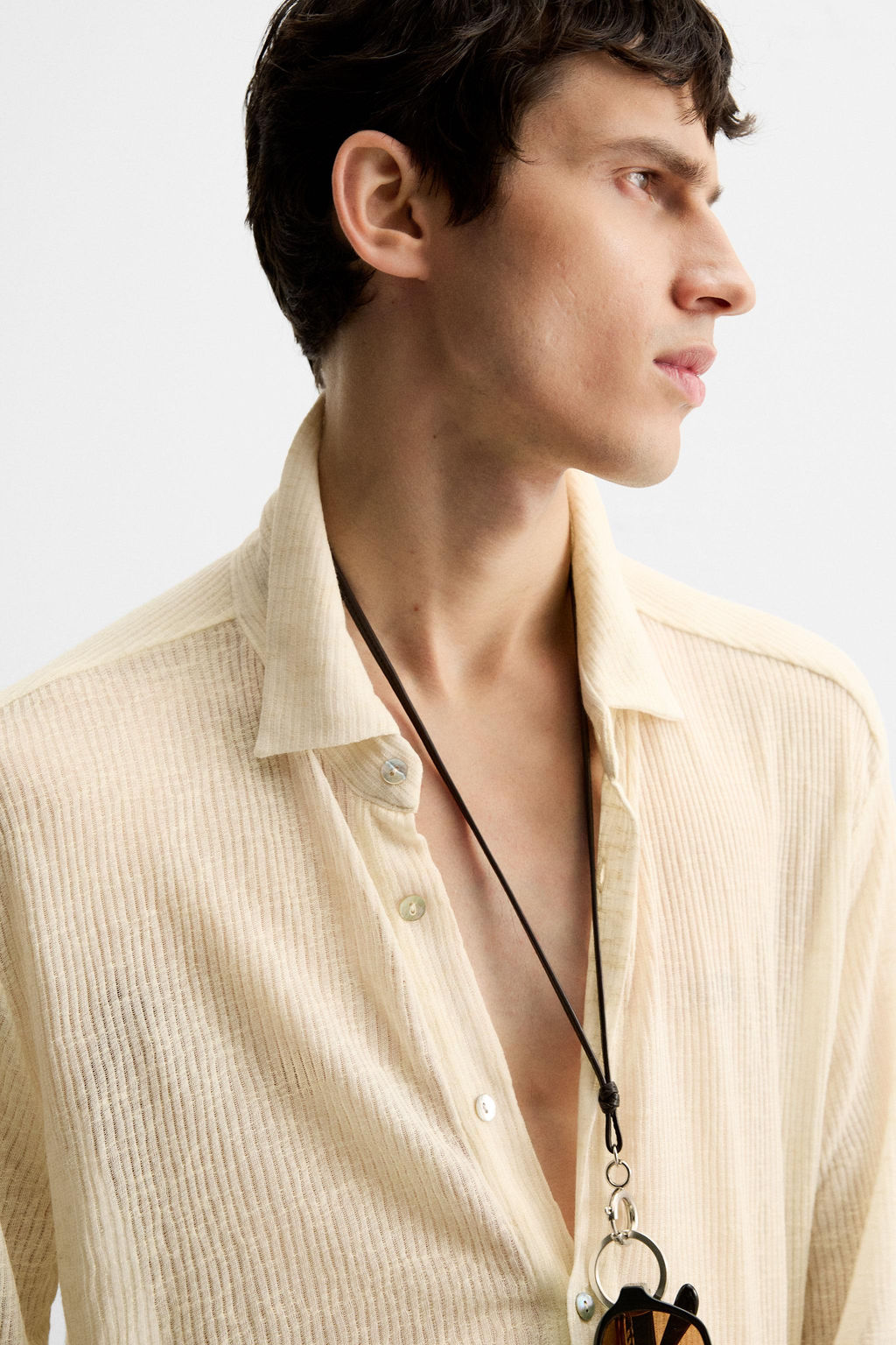 TEXTURED SEMI-SHEER SHIRT - Zara фото 5