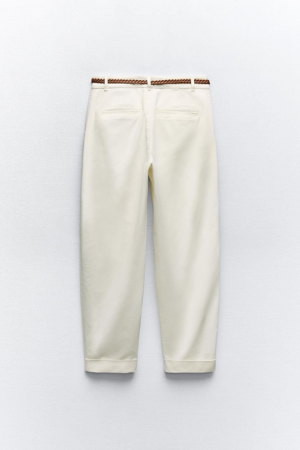 CHINO TROUSERS WITH BRAIDED BELT - Zara фото 13