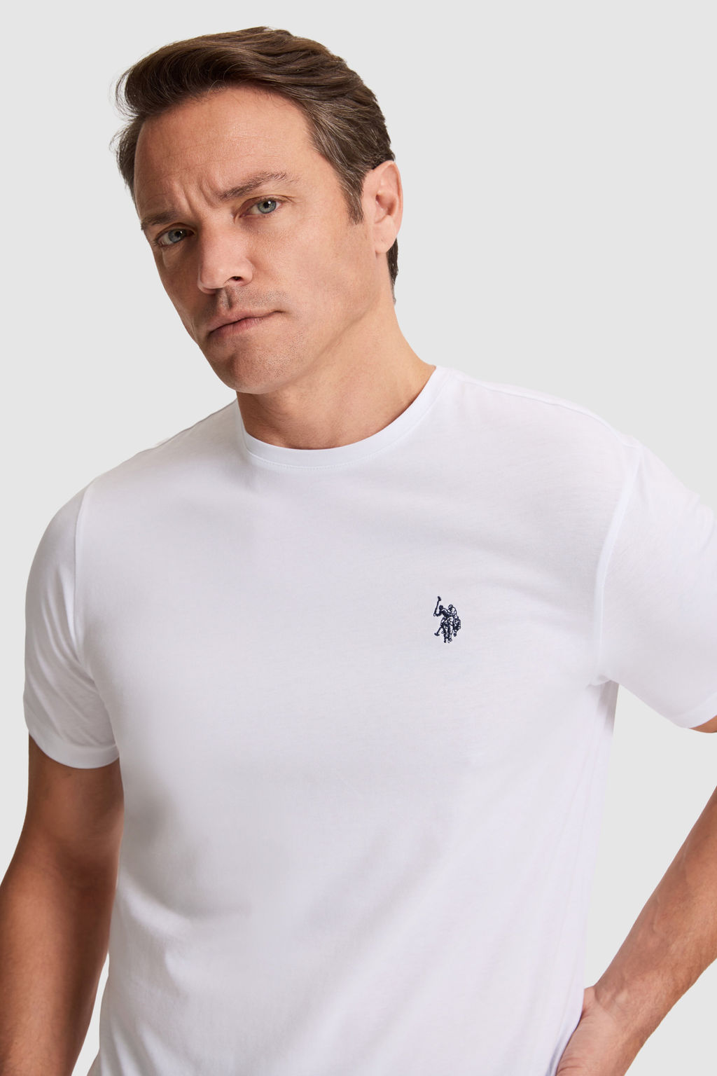 Erkek Beyaz Regular Fit Bisiklet YakaTi__rt - U.s. polo assn фото 2