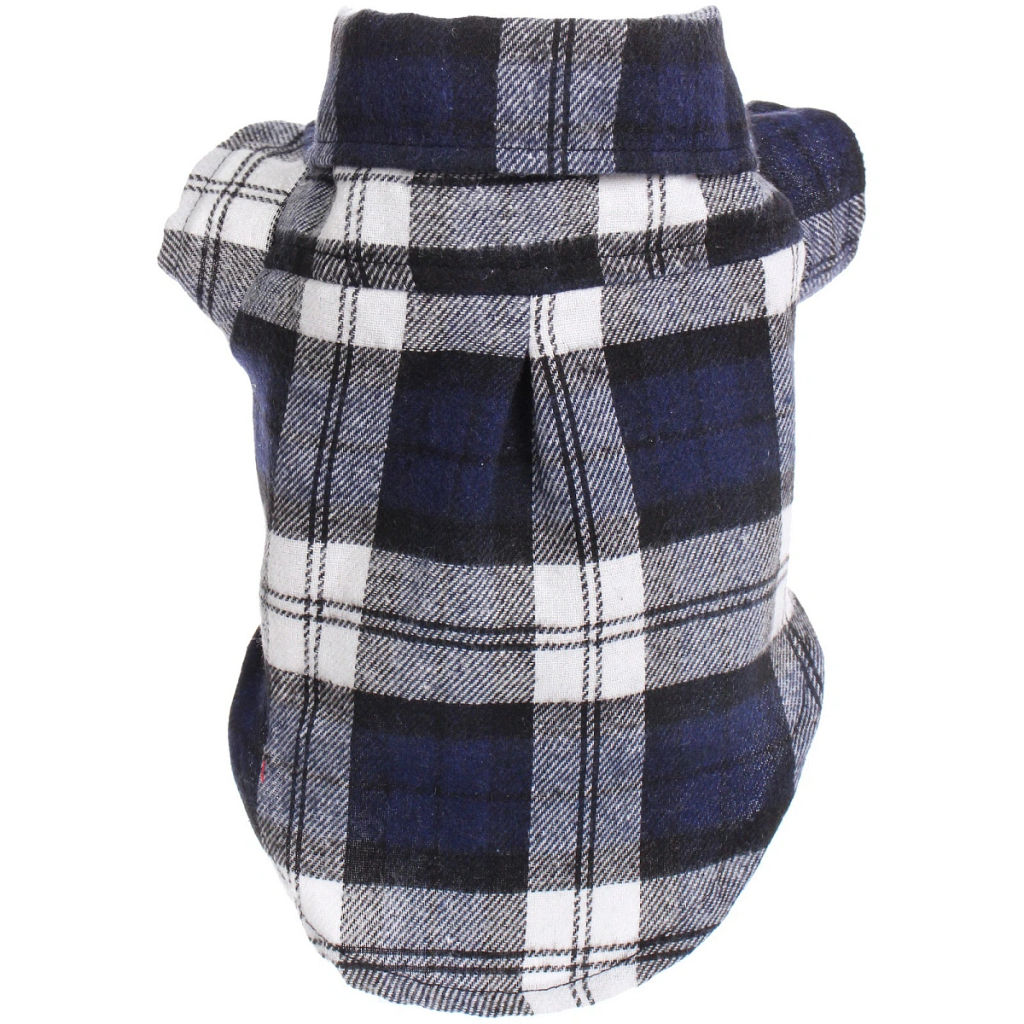 Кофта - рубашка фланелевая для мелких пород собак и кошек "BRO Style", цвет синий, р L