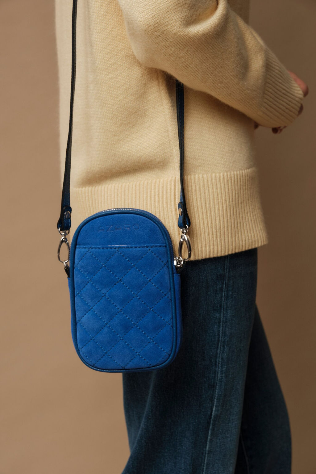 Сумка замшевая Azaro 30832 синяя гуашь