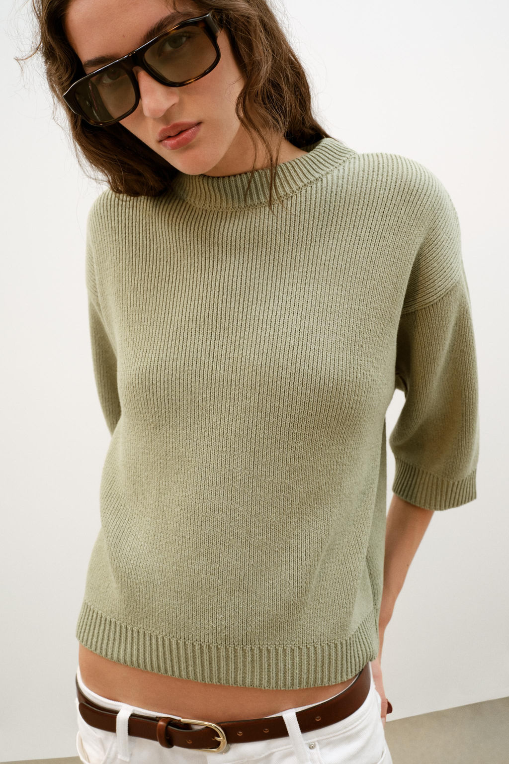 KNIT JUMPER WITH SHOULDER PADS - Zara фото 20