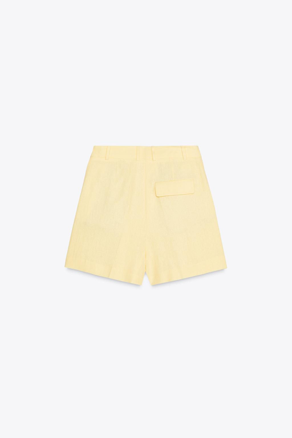 HIGH-WAIST LINEN BLEND BERMUDA SHORTS - Zara фото 4