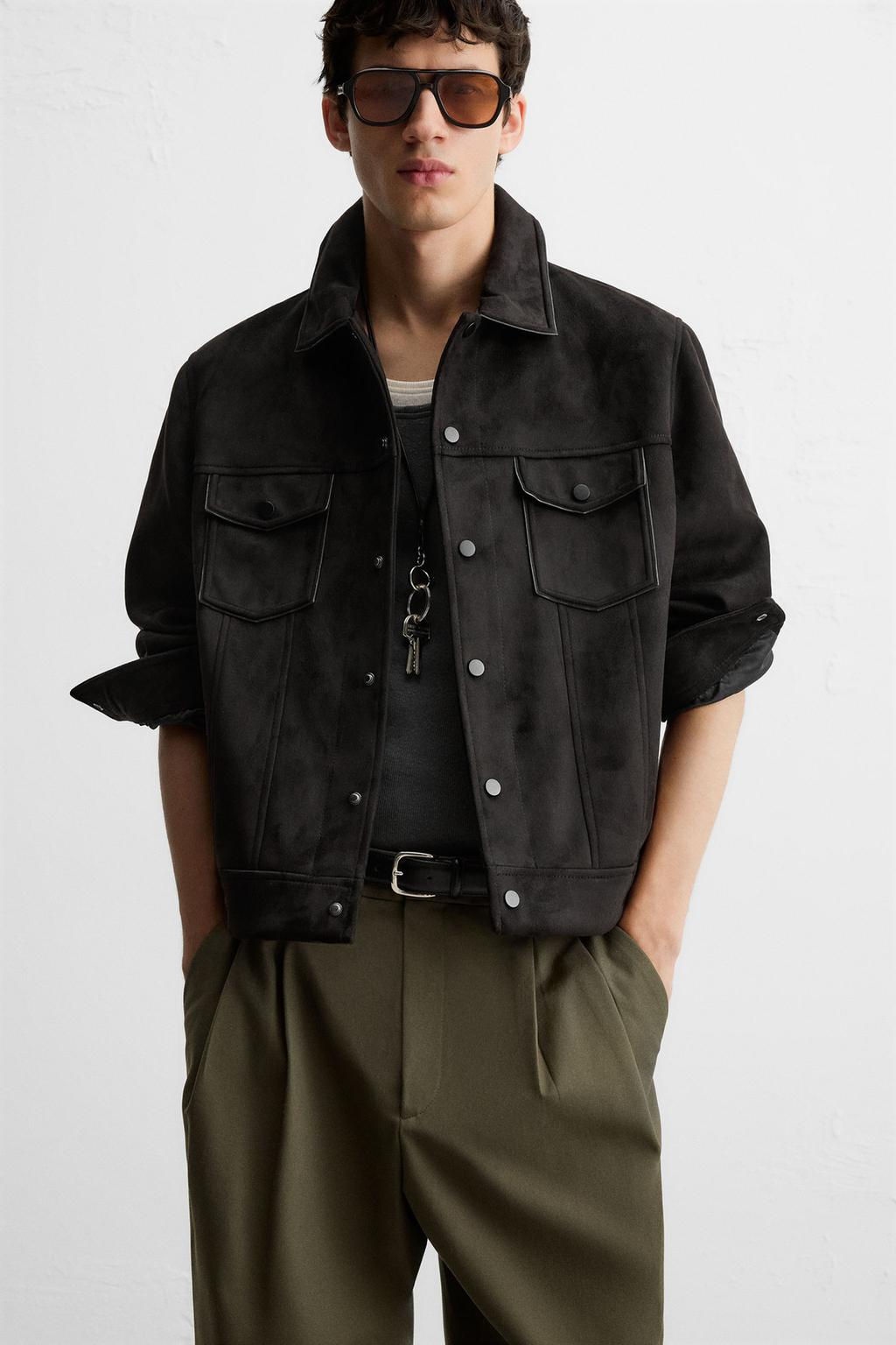 FAUX SUEDE REGULAR FIT JACKET - Zara фото 5