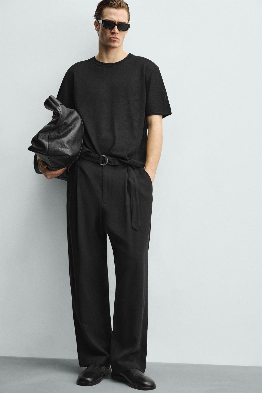 CAMISETA PUNTO MEZCLA VISCOSA / Negro - Zara фото 5