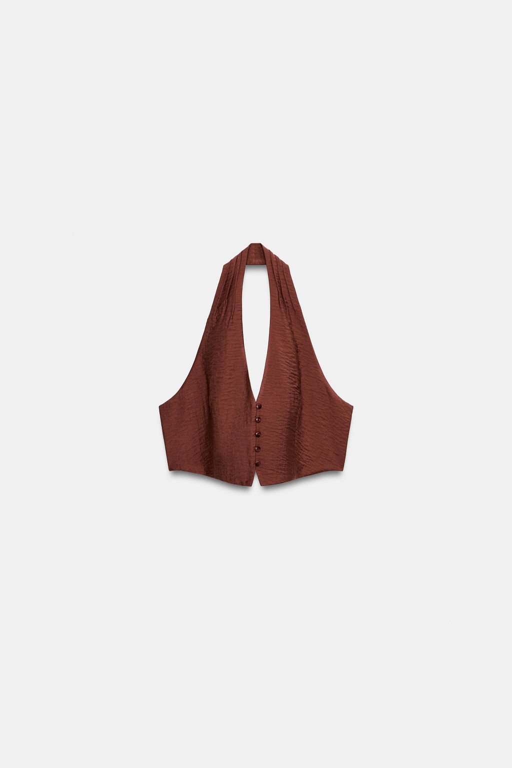 TOP CORTO HALTER / teja oscuro - Zara фото 5